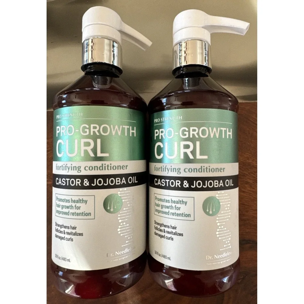 2X Dr. Needleless Pro Strength Growth Curl Fortifying Conditioner , 16 fl oz ea.